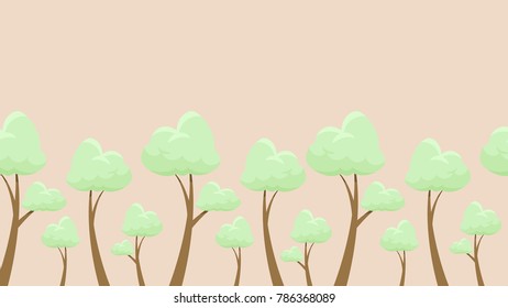 tree cartoon vector. free space for text. wallpaper. background.