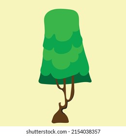 Tree cartoon vector illustration for game, background, education and all.