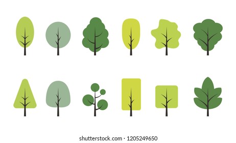 tree cartoon vector set.