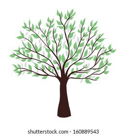 tree casts a shadow, a place for text, vector