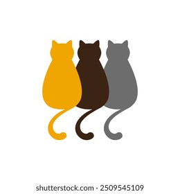 Baumkatze Familie Konzept Logo Design Vektor