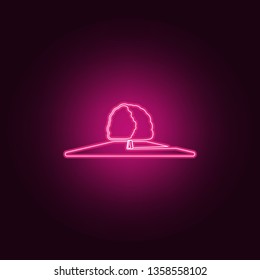 tree in center of field icon. Elements of Park and landscape in neon style icons. Simple icon for websites, web design, mobile app, info graphics