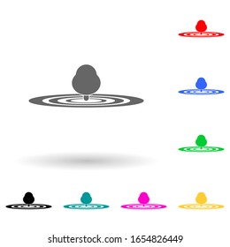 tree in center of field multi color style icon. Simple glyph, flat vector of park and landscape icons for ui and ux, website or mobile application