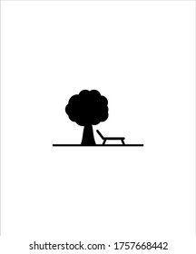 tree with chair icon,vector best flat icon.