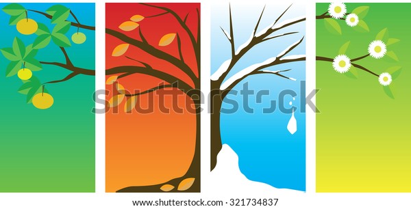 Tree Changing Four Seasons Stock Vector (Royalty Free) 321734837