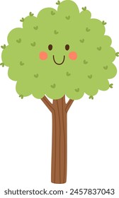 Tree Character With Face Vector Illustration