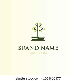 Tree Cherry Green Nature Organic Abstract Creative Ecology Business Logo