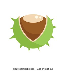 Tree chestnut icon flat vector. Sweet fruit. Roast nut isolated