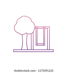 tree and children's swingsicon in Nolan style. One of web collection icon can be used for UI, UX