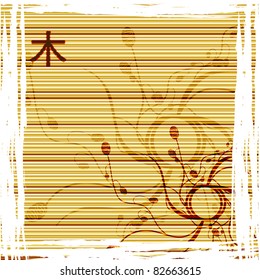 Tree chinese background. Vector illustration.