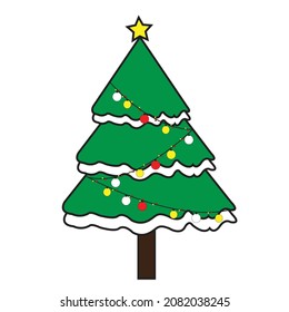 tree chrismas vector ilustration heppy merry chrismas