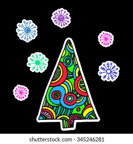 tree christmas decoration celebration vector design winter symbol holiday