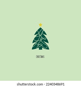 Tree with christmas elements illustration
