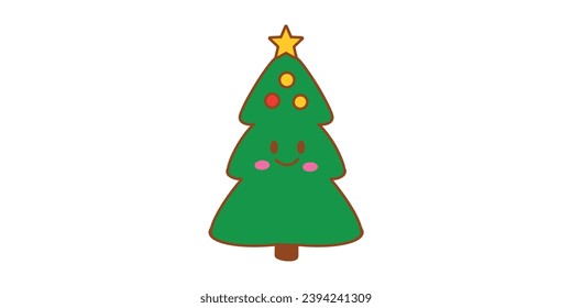 tree christmas flat vector icon
