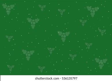 Tree Christmas Green Background with Snowflakes