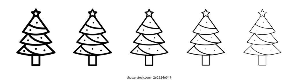 Tree christmas icon in black. Vector illustration for graphic design