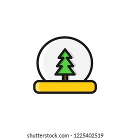 Tree Christmas Icon flat style for christmas concept, decoration