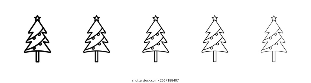 Baum Weihnachts-Symbol Vektorsammlung. EPS 10