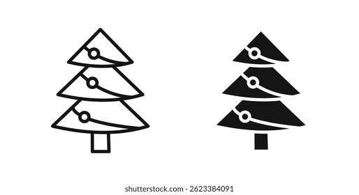 Tree christmas icons on white background for web