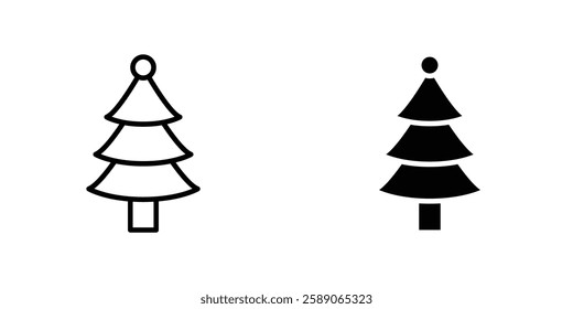 Tree christmas icons thin line illustrations designs
