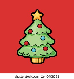 Tree christmas illustration clip art design vector