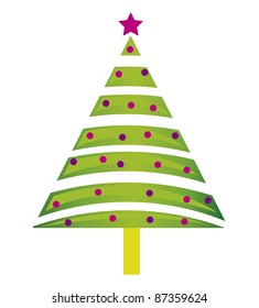 tree christmas isolated over white background. vector