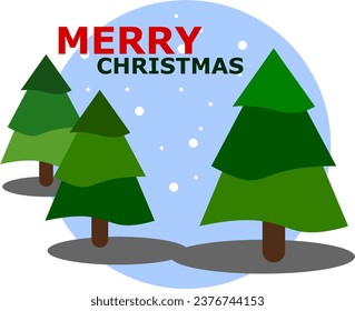 Tree or Christmas Tree or Christmas Logo or Greeting Card Flat Vector