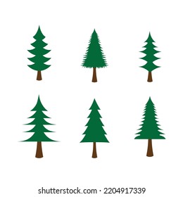 Vector de iconos de juego de Navidad de árbol