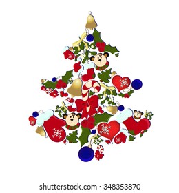 Tree of Christmas symbols of different value