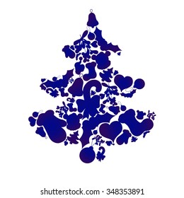 Tree of Christmas symbols of different value