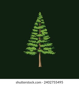 Tree Christmas trees vector set stock illustration Vintage trees and forest silhouettes set in a monochrome style isolated vector illustration