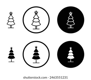 Tree Christmas vector icon set suitable for apps and websites UI designs.