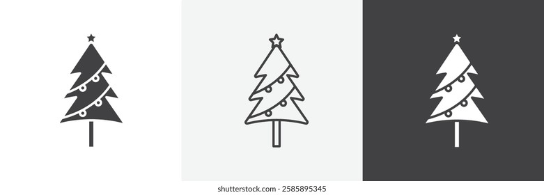 Tree christmas vector icons collection graphic designs for ui designs