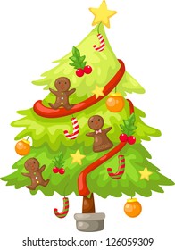 tree christmas .Vector illustration  on white background