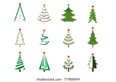 Tree Christmas vector illustration  on white background
