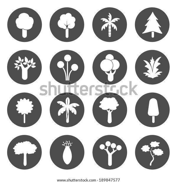 Tree Circle Icons Stock Vector (Royalty Free) 189847577