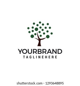 tree circle logo design concept template