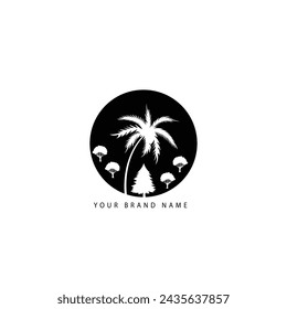 tree circle logo design vector
