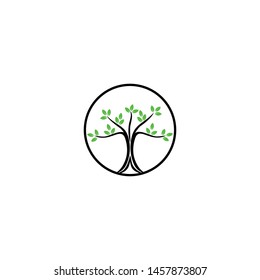 Tree Circle Logo Design Vetor Illustration Stock Vector (Royalty Free ...