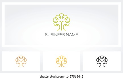 Tree Circle Loop Leaf Logo