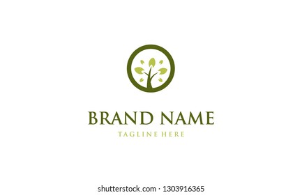 Tree Circle Nature Abstract Environment Leaves Business Ecology Logo