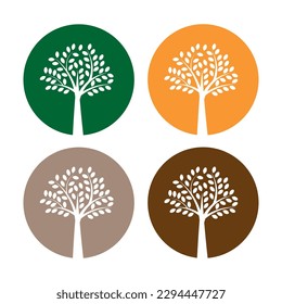 tree in circle. Organic concept. Vector illustration.