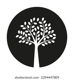 tree in circle. Organic concept. Vector illustration.