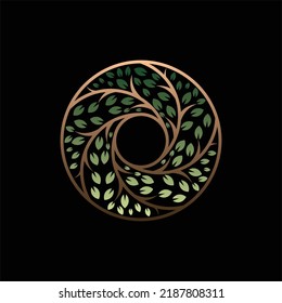 Tree Circle Rotation Nature Luxury Logo