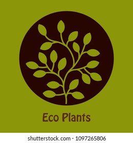 tree in the circle. Text Eco Plants