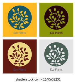 tree in the circle. Text Eco Plants