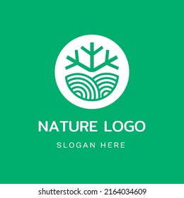 tree circle vector icon logo