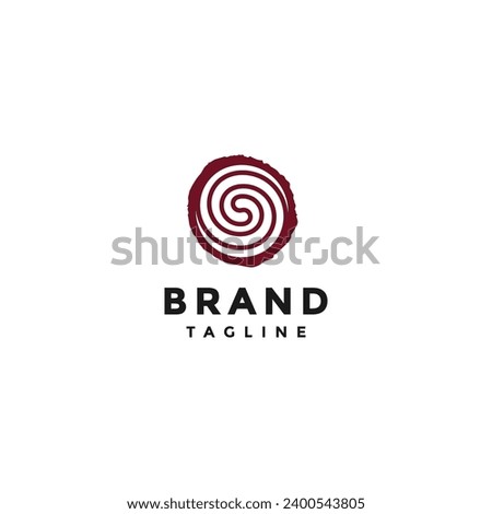 Tree Circles Shape the Letter S Logo. Tree trunk year line with letter S in the middle Logo Design.