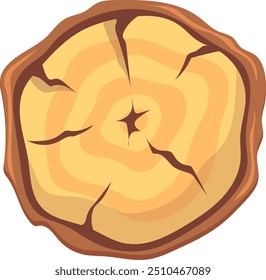 Tree circles texture wooden cut cartoon icon. isolated on white background