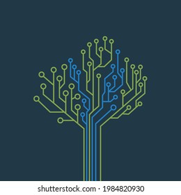 Tree circuit illustration. Vector Illustration in EPS.